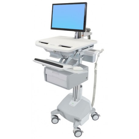 Ergotron SV44-12B2-C carrello e supporto multimediale Alluminio, Grigio, Bianco Pannello piatto Carrello multimedi (SV44-12B2-C)