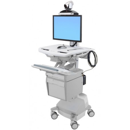 Ergotron SV44-53T1-C carrello e supporto multimediale Alluminio, Grigio, Bianco Pannello piatto Carrello multimedi (SV44-53T1-C)