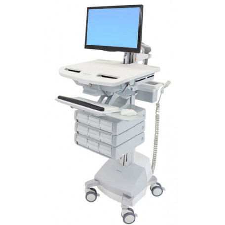 Ergotron SV44-1291-C carrello e supporto multimediale Alluminio, Grigio, Bianco Pannello piatto Carrello multimedi (SV44-1291-C)