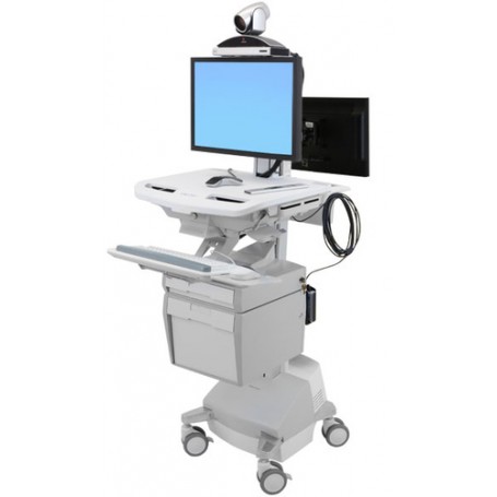 Ergotron SV44-57T1-C carrello e supporto multimediale Alluminio, Grigio, Bianco Pannello piatto Carrello multimedi (SV44-57T1-C)