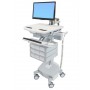 Ergotron StyleView Alluminio, Grigio, Bianco Pannello piatto Carrello multimediale (SV44-1292-2)