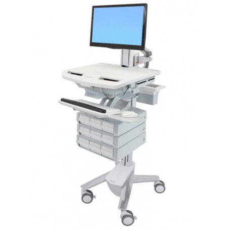 Ergotron StyleView Alluminio, Grigio, Bianco Pannello piatto Carrello multimediale (SV43-1390-0)