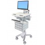 Ergotron StyleView Alluminio, Grigio, Bianco Pannello piatto Carrello multimediale (SV43-1390-0)