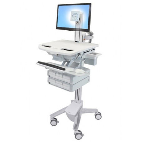 Ergotron StyleView Alluminio, Grigio, Bianco Pannello piatto Carrello multimediale (SV43-1360-0)