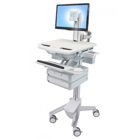 Ergotron StyleView Alluminio, Grigio, Bianco Pannello piatto Carrello multimediale (SV43-1340-0)