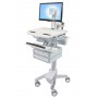 Ergotron StyleView Alluminio, Grigio, Bianco Pannello piatto Carrello multimediale (SV43-1340-0)
