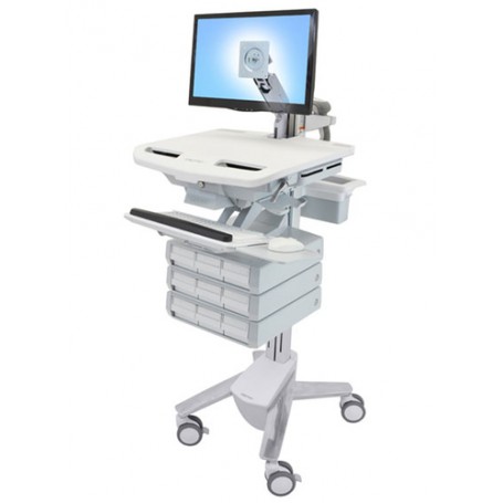 Ergotron StyleView Alluminio, Grigio, Bianco Pannello piatto Carrello multimediale (SV43-1290-0)