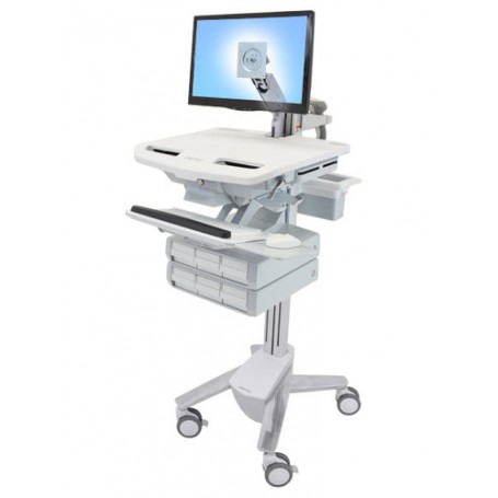 Ergotron StyleView Alluminio, Grigio, Bianco Pannello piatto Carrello multimediale (SV43-1260-0)