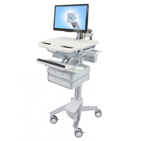 Ergotron StyleView Alluminio, Grigio, Bianco Pannello piatto Carrello multimediale (SV43-1240-0)