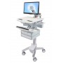 Ergotron StyleView Alluminio, Grigio, Bianco Pannello piatto Carrello multimediale (SV43-1240-0)