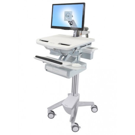 Ergotron StyleView Alluminio, Grigio, Bianco Pannello piatto Carrello multimediale (SV43-1210-0)
