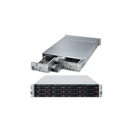 Supermicro 6028TR-D72R Intel® C612 LGA 2011 (Socket R) Armadio (2U) Nero, Grigio (SYS-6028TR-D72R)