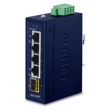 PLANET IGS-510TF switch di rete Non gestito Gigabit Ethernet (10/100/1000) Blu (IGS-510TF)