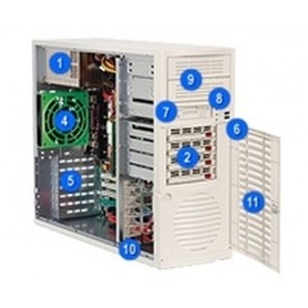 Supermicro SC733T-645 Mid Tower Chassis (Black) Midi Tower Nero 645 W (CSE-733T-645B)