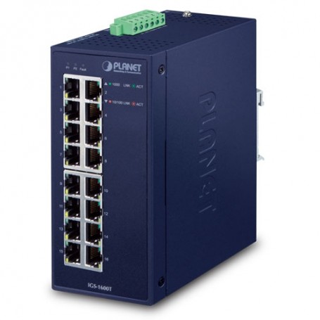 PLANET IGS-1600T switch di rete Non gestito L2 Gigabit Ethernet (10/100/1000) Blu (IGS-1600T)
