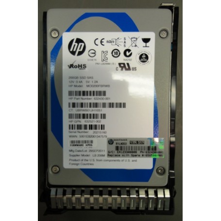 Hewlett Packard Enterprise 658580-001 drives allo stato solido 2.5" 200 GB SAS MLC (658580-001)