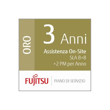 Fujitsu 3 Year Onsite Service, 8+8+2PM (U3-GOLD-LVP)