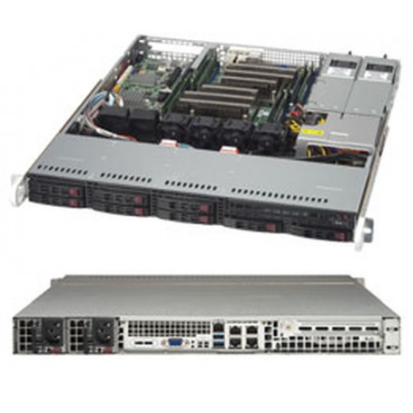 Supermicro SYS-1028R-MCTR sistema barebone per server Intel® C612 LGA 2011 (Socket R) Rack (1U) Alluminio, Ner (SYS-1028R-MCTR)
