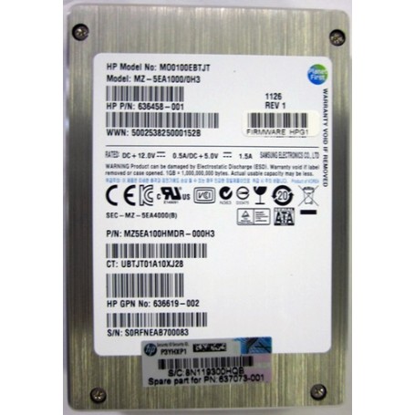 Hewlett Packard Enterprise 637073-001 drives allo stato solido 2.5" 100 GB SATA (637073-001)