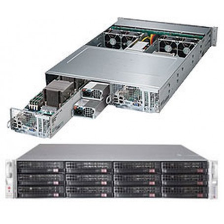 Supermicro 6028TP-DNCTR Intel® C612 LGA 2011 (Socket R) Armadio (2U) Nero (SYS-6028TP-DNCTR)