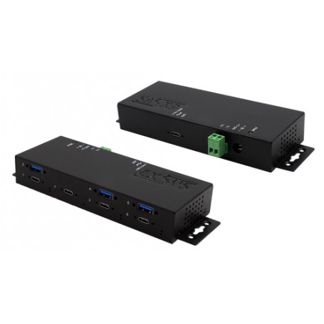 EXSYS EX-1237HMVS hub di interfaccia USB 3.2 Gen 1 (3.1 Gen 1) Type-C 5000 Mbit/s Nero (EX-1237HMVS)