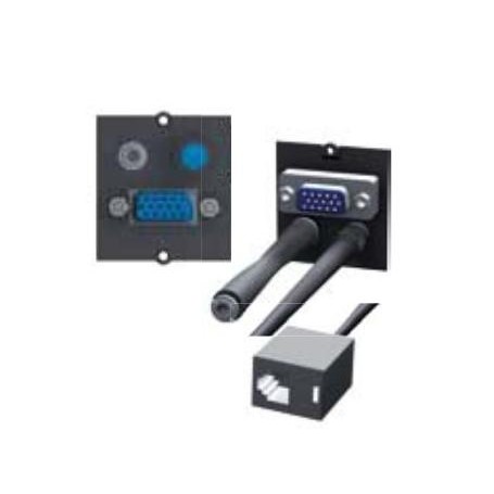 Bachmann 917.134 presa energia VGA + 3.5 mm Nero, Blu (917.134)