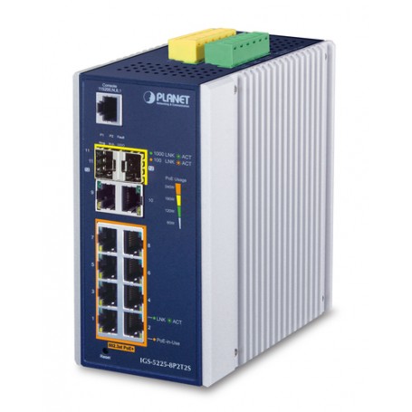 PLANET IGS-5225-8P2T2S switch di rete Gestito L2+ Gigabit Ethernet (10/100/1000) Supporto Power over Ethernet  (IGS-5225-8P2T2S)