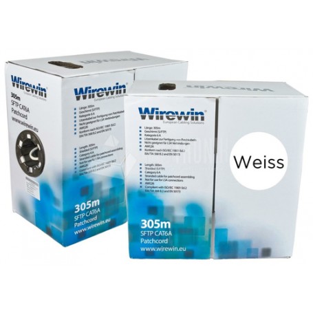 Wirewin VKBOX KAT6A PATCH 305 cavo di rete Bianco 305 m Cat6a S/FTP (S-STP) (VKBOX KAT6A PATCH 305 WS)