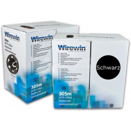 Wirewin VKBOX KAT6A PATCH 305 cavo di rete Nero 305 m Cat6a S/FTP (S-STP) (VKBOX KAT6A PATCH 305 SW)