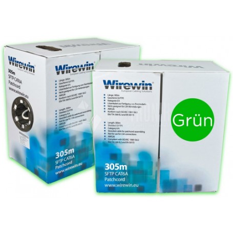 Wirewin VKBOX KAT6A PATCH 305 cavo di rete Verde 305 m Cat6a S/FTP (S-STP) (VKBOX KAT6A PATCH 305 GN)