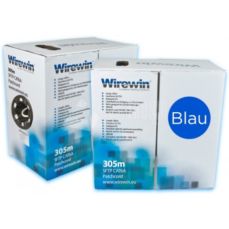 Wirewin VKBOX KAT6A PATCH 305 cavo di rete Blu 305 m Cat6a S/FTP (S-STP) (VKBOX KAT6A PATCH 305 BL)