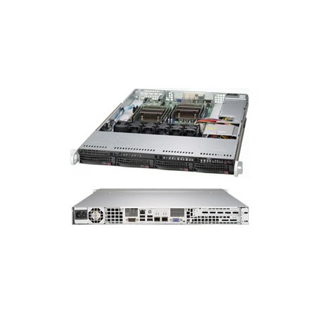 Supermicro 6018R-TDTP Intel® C612 LGA 2011 (Socket R) Rack (1U) Nero, Grigio (SYS-6018R-TDTP)