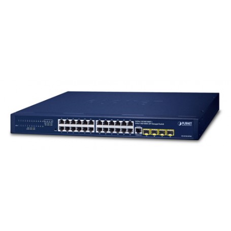 PLANET IPv4/IPv6, 24-Port Gestito L2/L4 Gigabit Ethernet (10/100/1000) 1U Blu (GS-4210-24T4S)