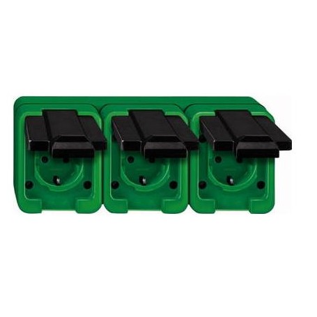 Merten 229377 presa energia Nero, Verde (229377)