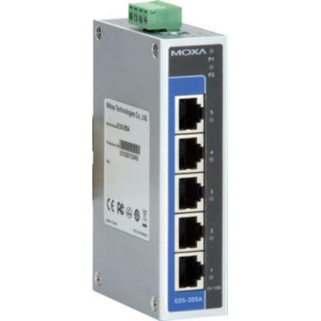 Moxa EDS-205A-T switch di rete Non gestito (EDS-205A-T)