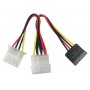Lindy SATA/5.25" Power Adapter Splitter Cable, 0.15m Multicolore 0,15 m (33289)