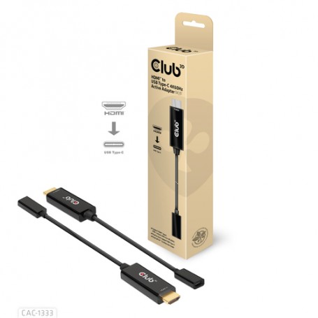CLUB3D CAC-1333 cavo e adattatore video 0,22 m HDMI tipo A (Standard) USB tipo-C Nero (CAC-1333)