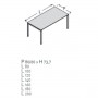 VISTA 140X80 GAMBE A PONTE  BT+ GR (VE1PP1408LBTAL)