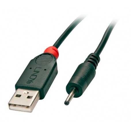 Lindy 70265 cavo di alimentazione Nero 1,5 m USB A EIAJ-01 (2.5 mm, 0.7 mm) (70265)