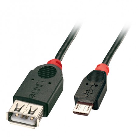 Lindy 31935 cavo USB 0,5 m USB 2.0 Micro-USB B USB A Nero, Rosso (31935)