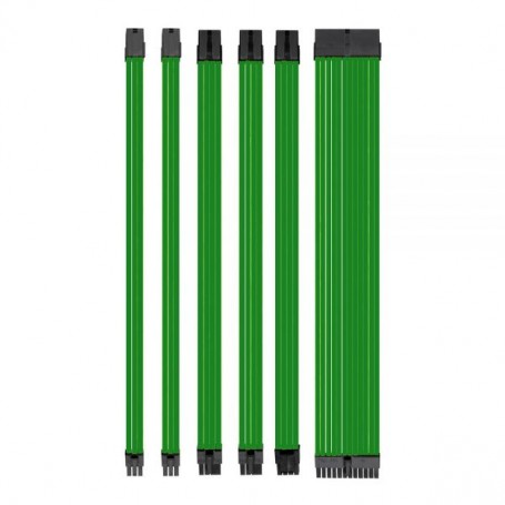 KIT CAVI SLEEVED VERDE IN NYLON PER ALIMENTATORI PC CON PIEDINI (CB0520PW-D1V100)