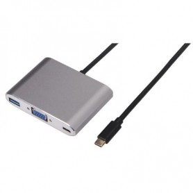 Nilox USB Type-C - VGA/USB Type-C/USB 3.0 M/F adattatore grafico USB Argento (NX080200123)