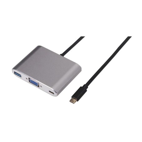 Nilox USB Type-C - VGA/USB Type-C/USB 3.0 M/F adattatore grafico USB Argento (NX080200123)