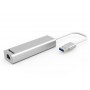 Hamlet XHUB330LAN hub di interfaccia USB 3.2 Gen 1 (3.1 Gen 1) Type-A 5000 Mbit/s Argento (XHUB330LAN)