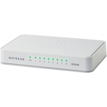 Netgear GS208 Gigabit Ethernet (10/100/1000) Bianco (GS208-100PES)
