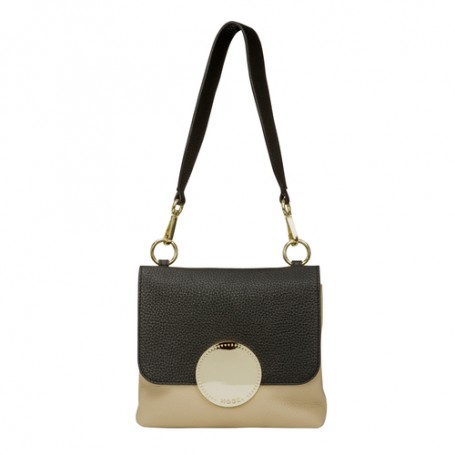 dbramante1928 Vienna Pelle Nero, Sabbia Borsa a tracolla (VICBNBSS5469)