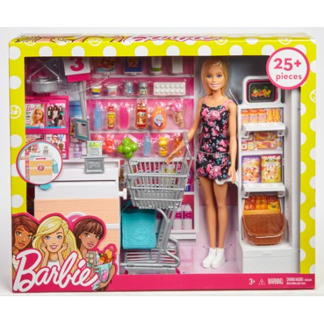 Mattel Games Barbie- Bambola, Supermercato, Carrello Funzionante e Tanti Accessori, FRP01 (FRP01)