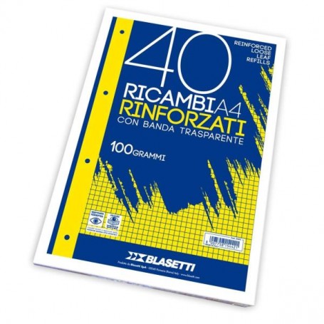 RICAMBI A4 QUADRI BCO 40FF 100GR (5447)