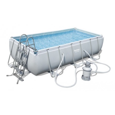 Bestway Power Steel 56442 piscina fuori terra Piscina con bordi Piscina rettangolare 6478 L Blu, Grigio (56442)