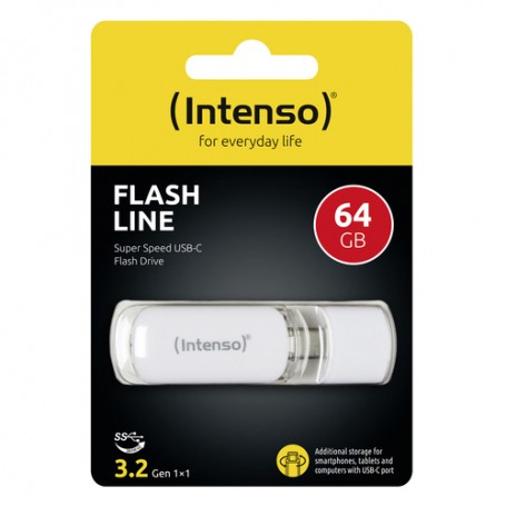 Intenso Flash Line unità flash USB 64 GB USB tipo-C 3.2 Gen 1 (3.1 Gen 1) Bianco (3538490)